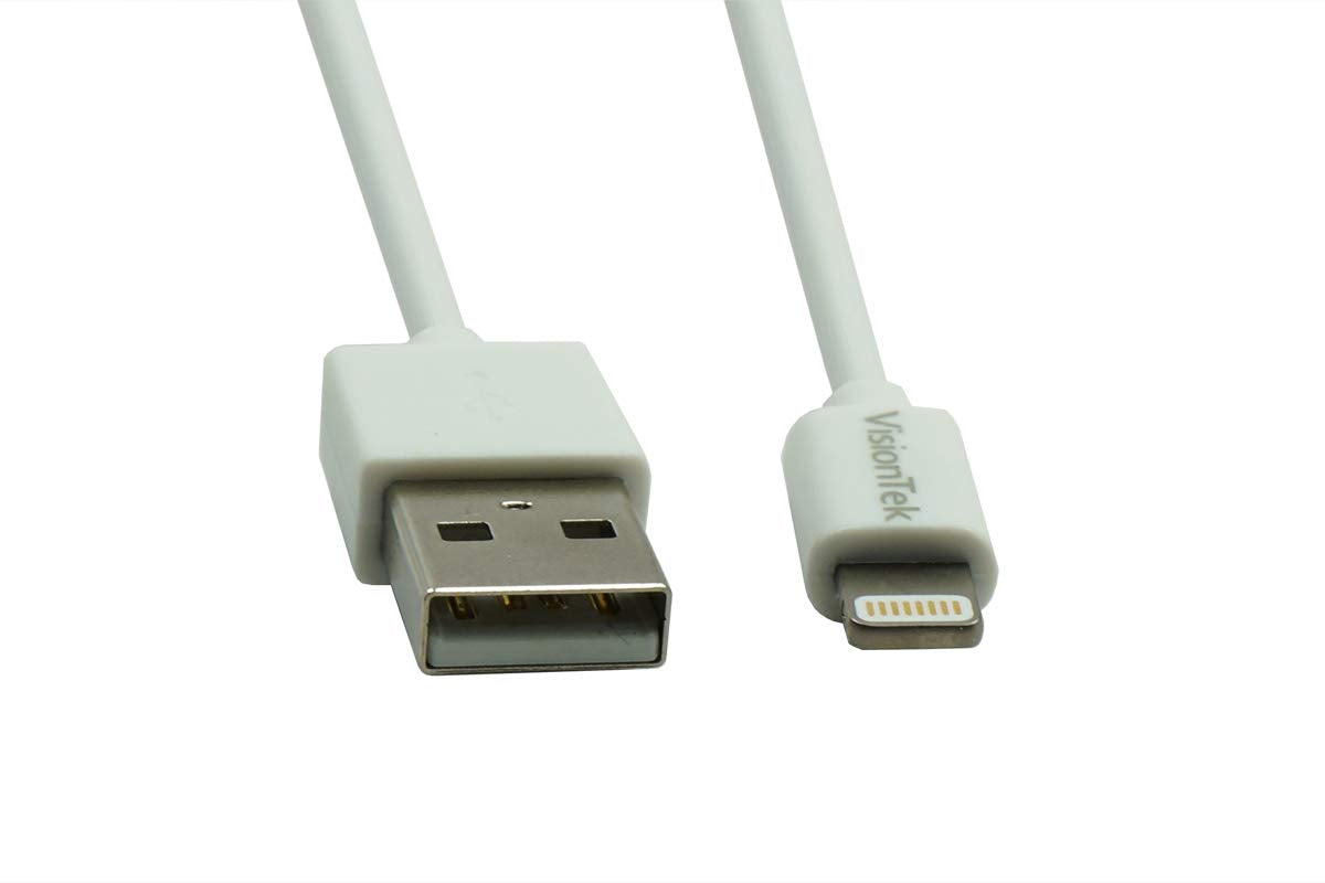 Visiontek Lightning To Usb 1 Meter Mfi Cable, White   900862