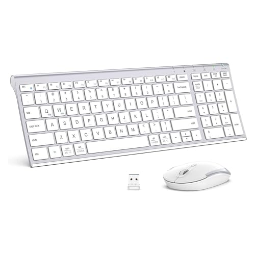 Iclever Wireless Keyboard & Mouse Combo Gk032.4G Portable Wireless Keyboard Mouse With Rechargeable Battery, Ergonomic Design, 