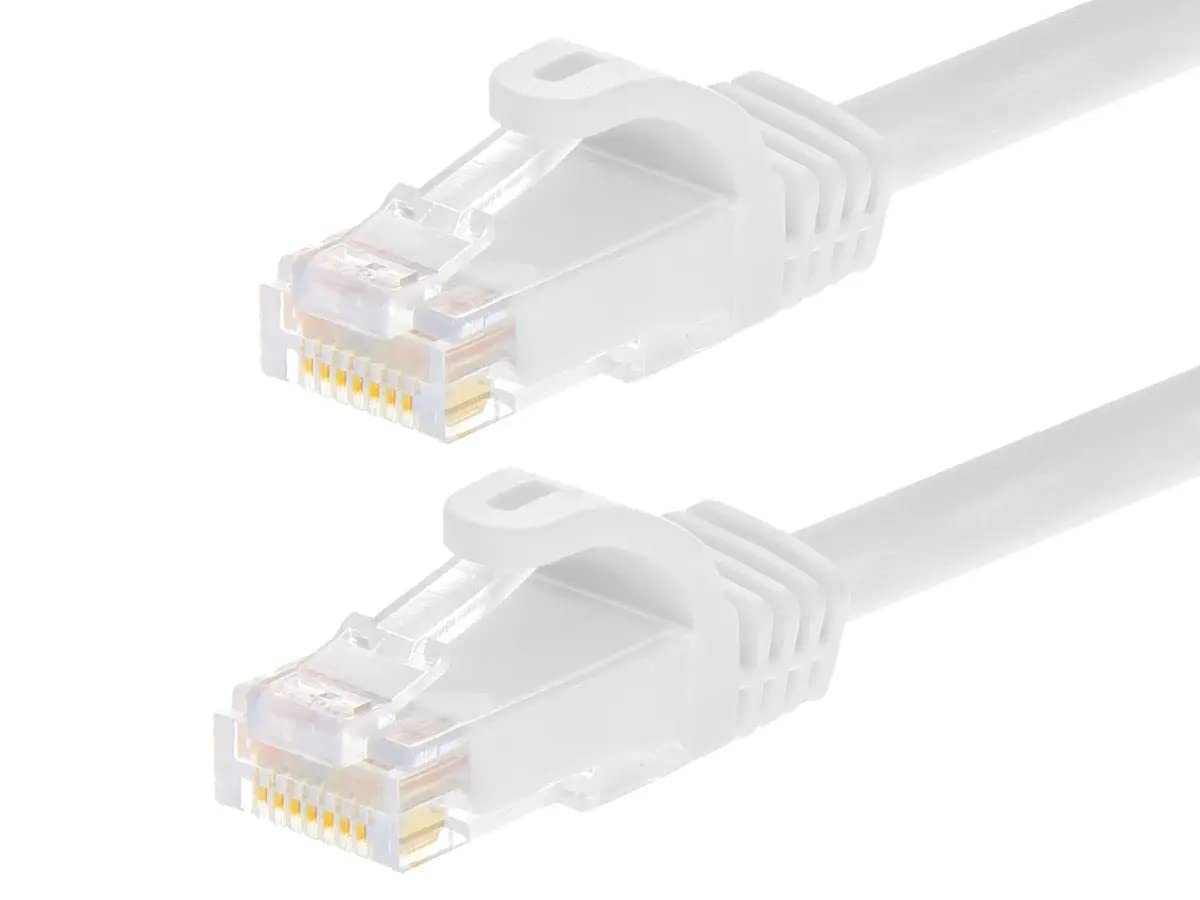 Monoprice Cat6 10Ft White 12-Pk Patch Cable_ Utp_ 24Awg_ 550Mhz_ Pure Bare Coppe