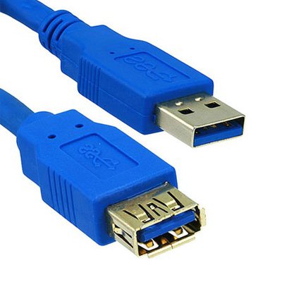 Cablewholesale 3 Feet Usb 3.0 Extension Cable, Blue, Type A Male/Type A Female Plug, A Male To A Female Super Speed Usb Extensio