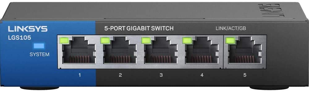 Linksys Lgs105: 5 Port Business Desktop Gigabit Ethernet Unmanaged Switch, Computer Network, Wired Connection Speed Up To 1,000