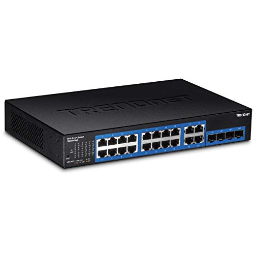 Trendnet 20 Port Gigabit Web Smart Switch, 16 X Gigabit Ports, 4 X Shared Gigabit Ports (Rj 45/Sfp), Vlan, Qos, Lacp, Ipv6 Suppo