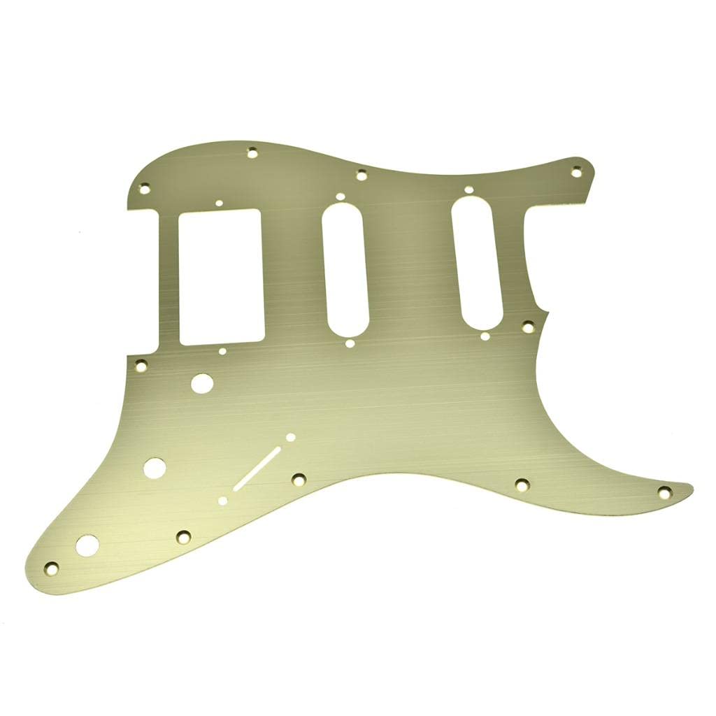 Dopro 11 Hole Aluminum Anodized Modern Style Strat Hss Guitar Pickguard Scratch Plate Fits American/Mexican Fender Gold