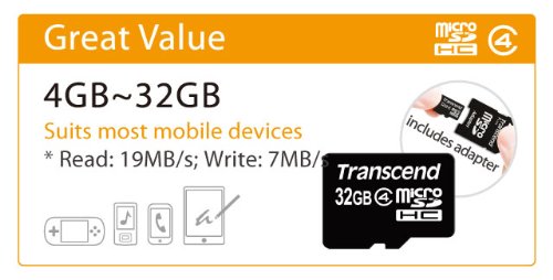 Transcend 16 Gb Class 4 Microsdhc Flash Memory Card Ts16Gusdhc4