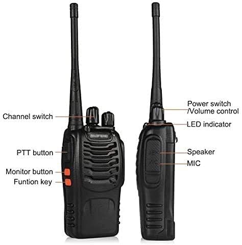 4 Pack Baofeng Bf 888S Ham Two Way Radio, Walkie Talkie With Rechargeable Battery, Headphone Wall Charger
