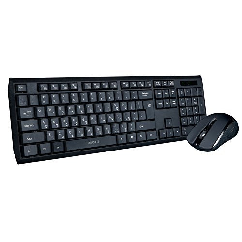 Fujicom Hebrew Keyboard Wireless Mouse Combo Hebrew/English Alphabet Builtin LCD Status Dashboard Sleek Design Seamless Typing