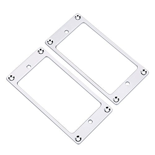 2Pcs Pickup Frame Mounting Rings Metal Humbucker Pickup Ring Electric Guitars Replacement Parts(Silver)