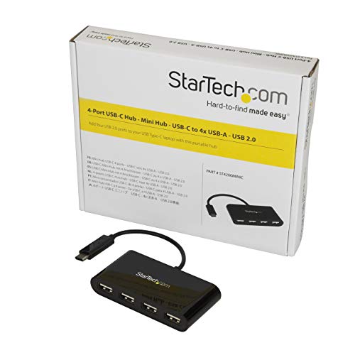 Startech.Com 4 Port Usb C Hub   Usb C To 4X Usb A Hub Adapter   Mini Usb 2.0 Hub   Bus Powered Usb Type C Port Expander (St4200M