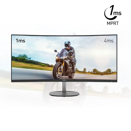 Msi Pro Mp341Cq, 34 Monitor, 3440 X 1440(Uwqhd) Va, 100Hz, Tuv Certified Eyesight Protection, 4Ms, Displayport, Hdmi, Tilt, Blac