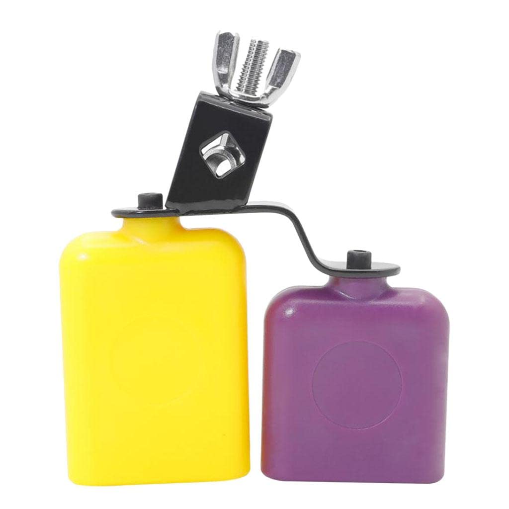 SECRET DESIRE Percussion Cowbell Bangzi Musical Instrument Yellowpurple Square Wooden