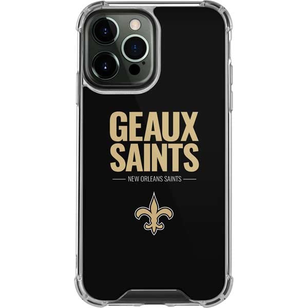 Skinit Clear Phone Case Compatible With Iphone 14 Pro Max   Officially Licensed Nfl New Orleans Saints Team Motto Design