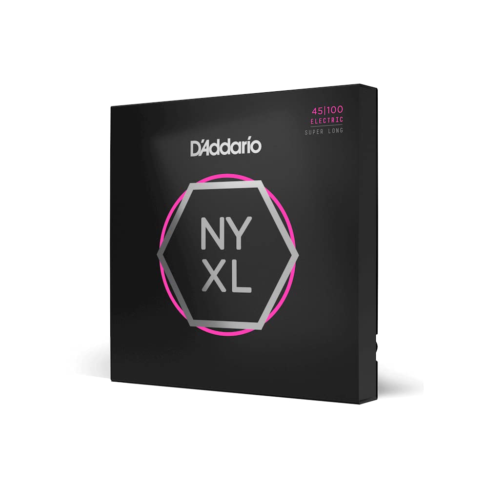 D'Addario Bass Guitar Strings   Nyxl Bass Strings   Nyxl45100Sl   Unrivaled Strength, Tuning Stability, Enhanced Response   For 4 String Bass Guitars   45 100 Regular Light, Super Long Scale