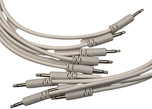 Starving Students Music Supplies Luigi'S Modular Supply Spaghetti Eurorack Patch Cables   Package Of 5 White Cables, 36'' (90 Cm