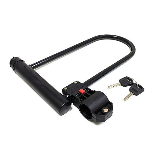 Mmg Motorcycle Scooter Anti Theft Security Lock U Shaped, Comes With Two Keys And Carry Bracket