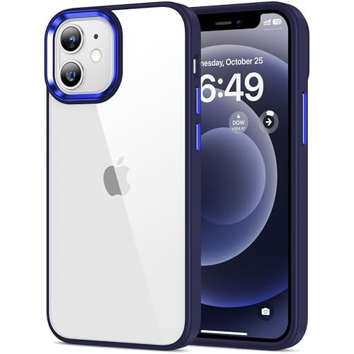 HOOMIL Case for iPhone 12 Mini 5.4-Inch, Non-Yellowing, Drop Protection, Anti-Scratch Transparent Hard Back Phone Cover - Blue