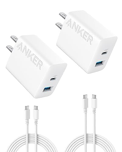 Iphone 15 Charger, Anker Usb C Charger, 2 Pack 20W Dual Port Usb Fast Wall Charger, Usb C Charger Block For Iphone 15/15 Pro/15