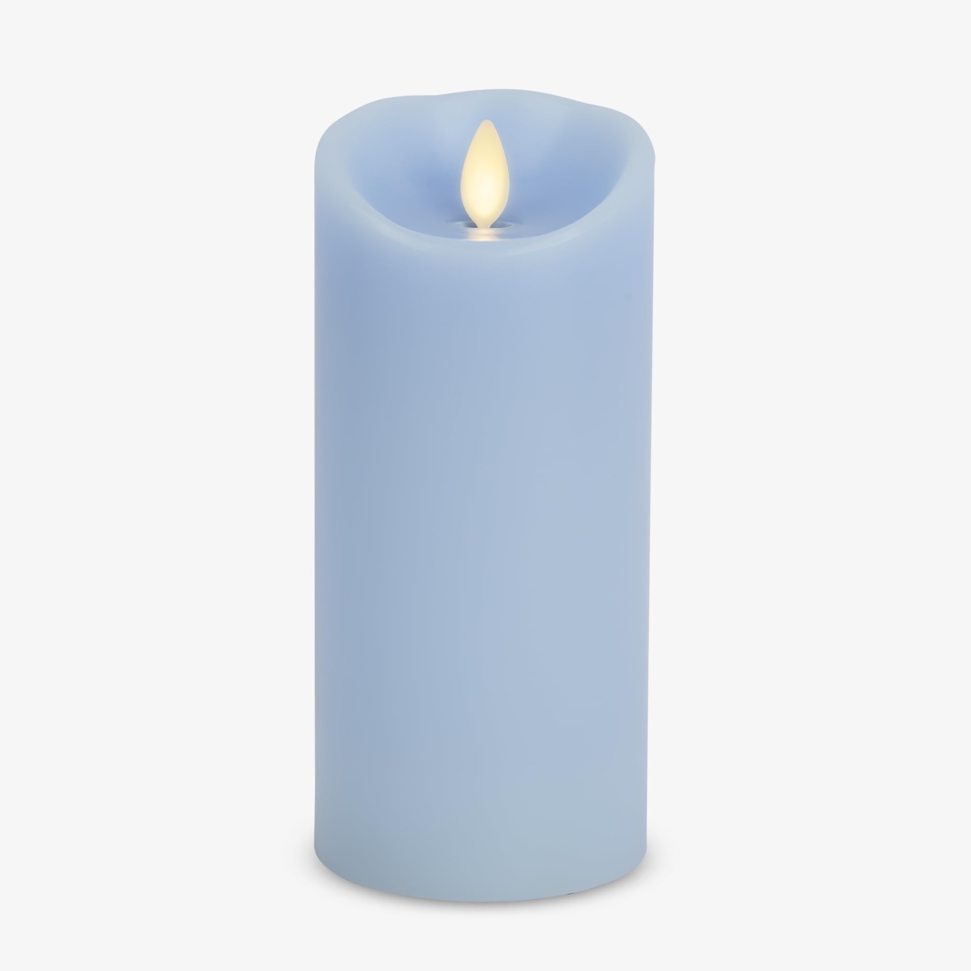 Luminara Flameless Led Battery Operated Flickering Pillar Moving Flame Candles (Airy Blue, 3 X 6.5)