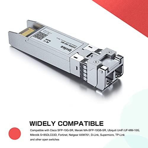 Ipolex 10Gbase Sr Sfp+ Transceiver, 10Gb 850Nm Multimode Lc Sfp Module For Cisco Sfp 10G Sr, Meraki Ma Sfp 10Gb Sr, Unifi Uacc O