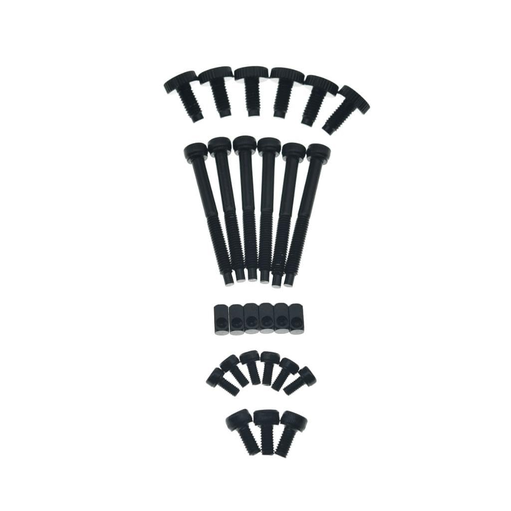 Dopro Whole Set Stainless Steel Tremolo Fine Tuner Screws String Insert Block Saddle Mounting Screws Locking Nut & String Lock S