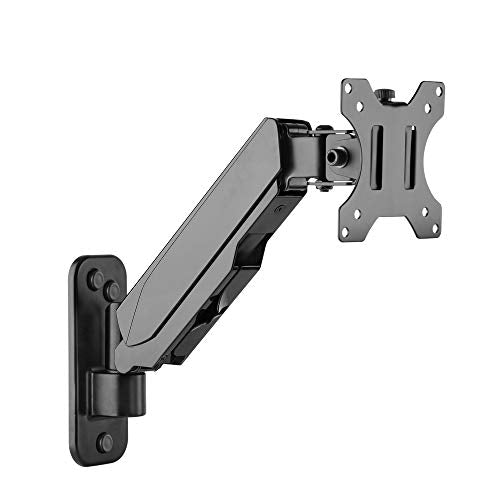 Siig Aluminum Gas Spring Full Motion Ergonomic Single Arm Monitor Wall Mount   Heavy Duty Holds 17'' To 32'' Screen, Up To 17.6L