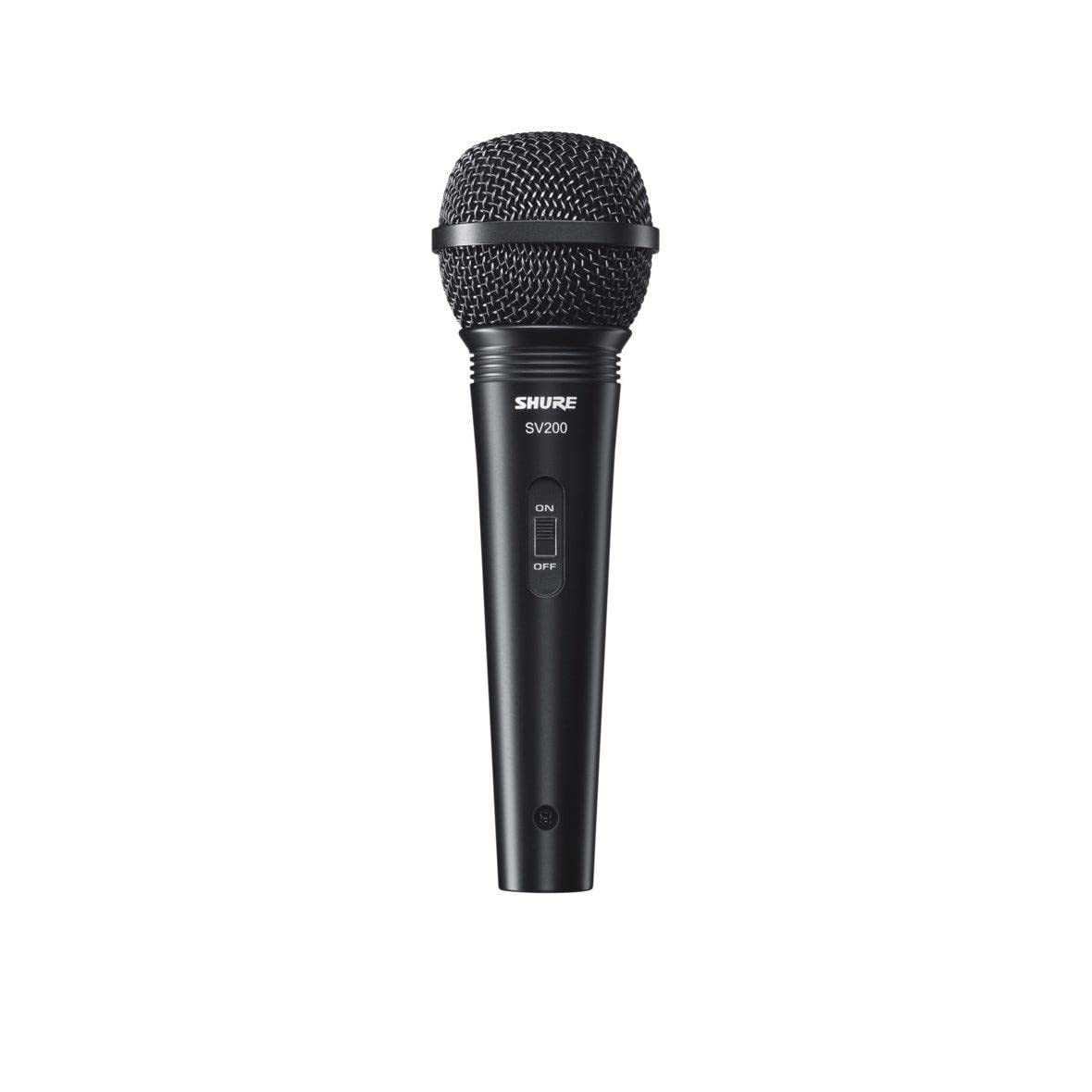 Shure Sv200 Wa Multipurpose Cardioid Dynamic Vocal Microphone With Dent Resistant Ball Grille, On/Off Switch, 15' Xlr To 1/4'' C