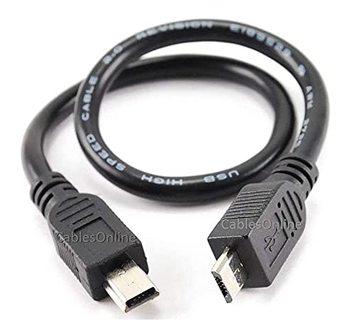 Cablesonline, 8 Inch Usb 2.0 Otg Micro B 5 Pin Male To Usb Mini B 5 Pin Male Adapter Cable For Tablet, Gps, Pda, Ad U38O
