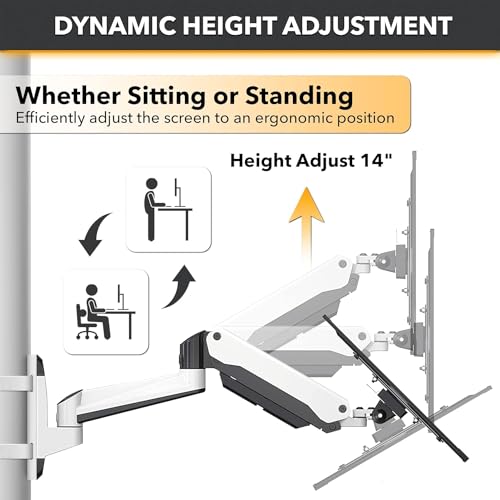 Condomounts Clmmmaw2022 Height Adjustable Full Motion Tv Pillar Mount & Vesa Monitor Mount| Ratchet Strap Warehouse Tv Mount | G