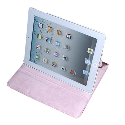 Jytrend Case Compatible With Ipad Pro 9.7 (2016 Released), Rotating Stand Smart Cover For A1673 A1674 A1675 With Magnetic Auto Wake Up/Sleep (Pink Flower)