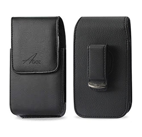 Agoz Golf Gps Belt Clip Case Compatible With Skygolf Skycaddie Sx400 Tourbook Golf Gps, Vertical Leather Pouch Holster With Swiv