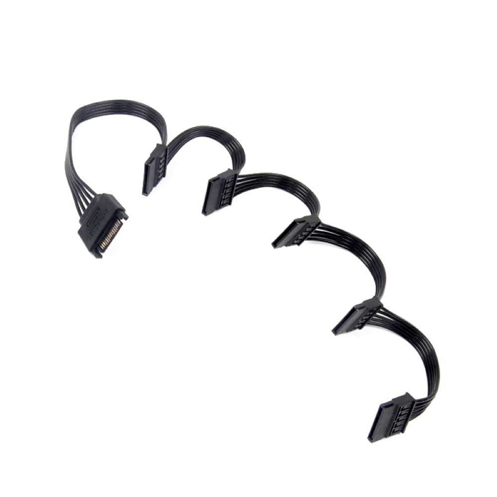 Rgeek Sata Power Splitter Cable, 15 Pin Sata To 5 Sata Power Splitter Cable Apply For Hdd?Ssd?Optical Drives Sata Power Cable  24 Inches