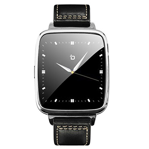 Beantech Silver Engage Plus Smartwatch For Ios And Android With 8Gb Of Music Storage And Leather Strap, Light Silver