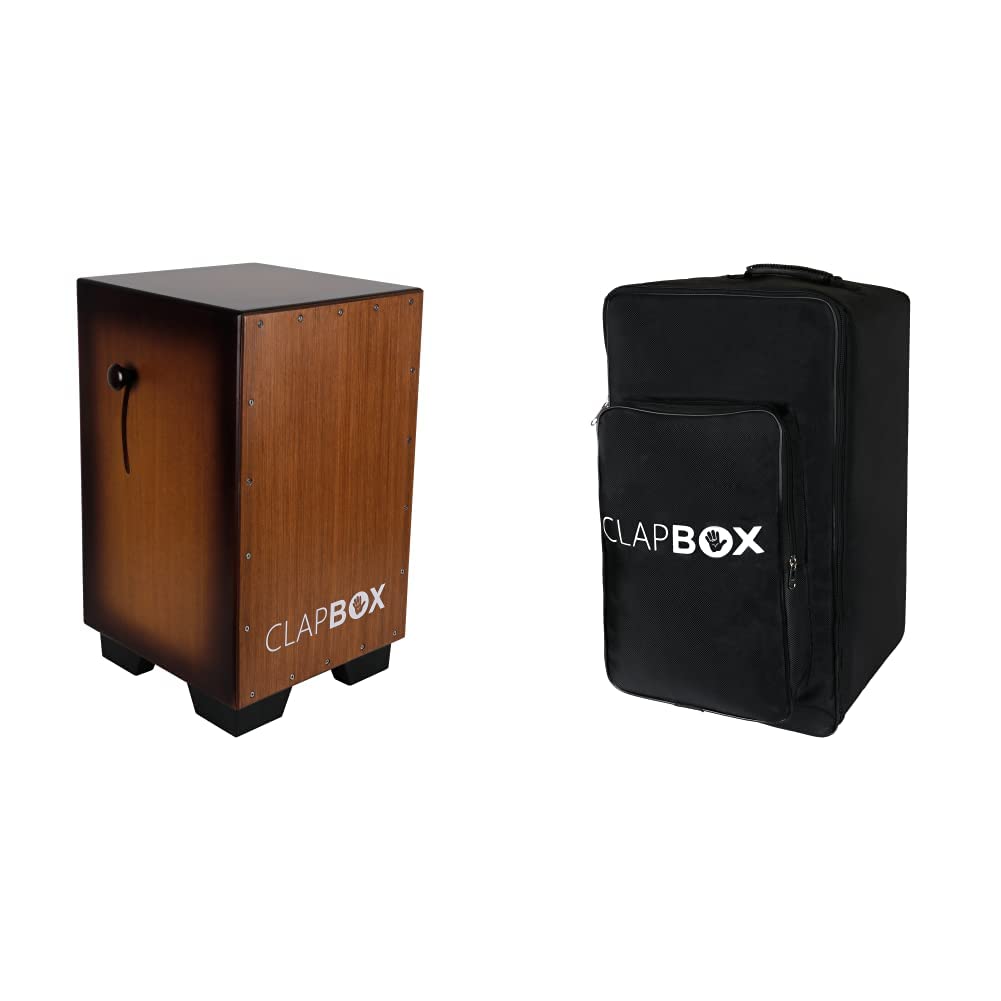 Clapbox Adjustable Snare Cajon CB65 Birch Wood, (H:50 W:30 L:30)  3 Internal Snares + Clapbox Cajon Bag with Carry Handle and 