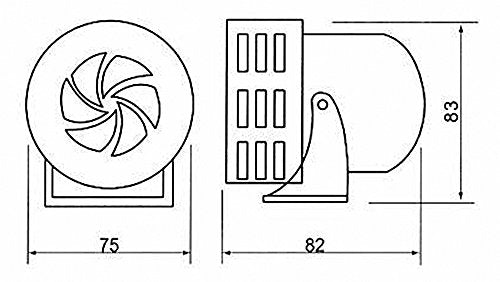 Vixen Horns Loud Electric Motor Driven Horn/Alarm/Siren (Air Raid) Small/Compact Red 12V Vxs 9050C