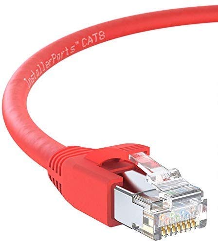 Installerparts Ethernet Cable Cat8 Cable 3 Ft   Red   Professional Series   40Gigabit/Sec Network/High Speed Internet Cable For