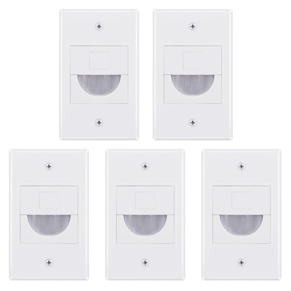 Bolcolege 1 Gang Cable Pass Through Wall Plate Cover White, Pack Of 5, 1 Port Keystone Wall Plate For Keystone Jack And Coupler,