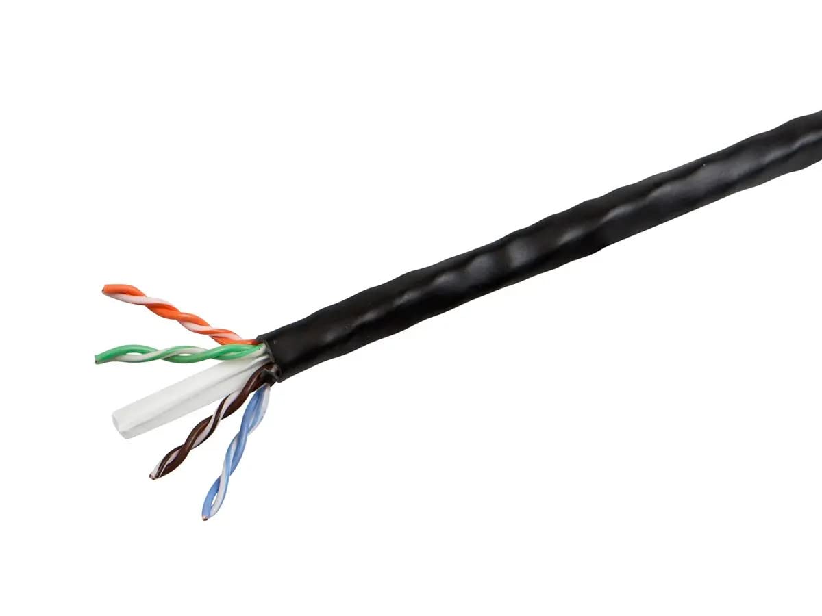 Monoprice Cat6 Cmp Bulk Cable - (Ul) 1000Ft_ Black_ Utp_ Solid_ 23Awg_ 550Mhz_ P