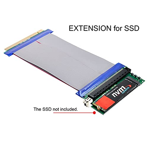 Nfhk Ngff M Key Nvme Ahci Ssd To Pci E 3.0 16X X16 Vertical Adapter With Cable Male To Female Extension