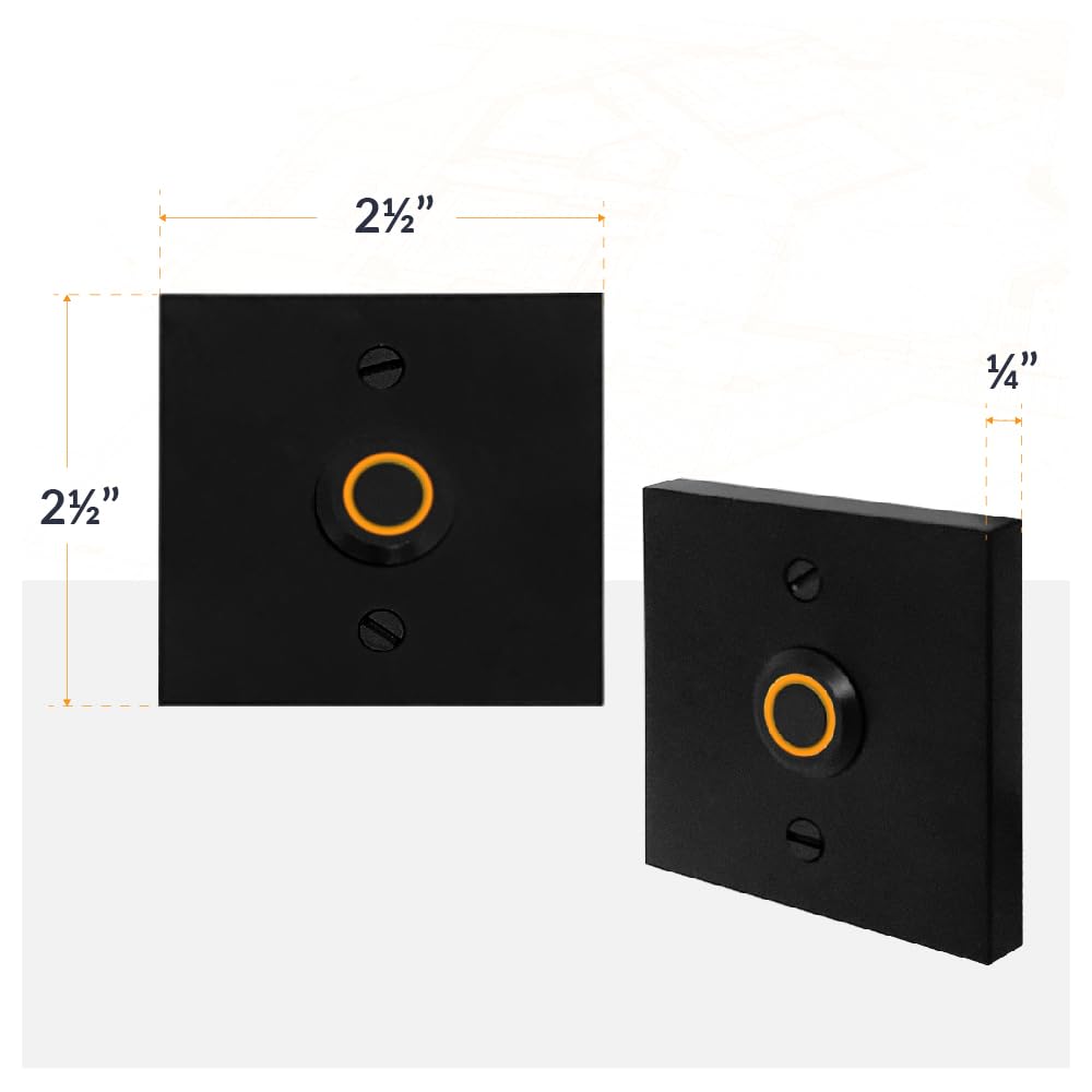 Newhouse Hardware Square Lighted Wired Metal Doorbell Button In Black Bt6Sl, For Doorbell Chime, Buzzer, Or Ringer, Door Bell Bu