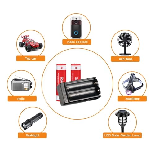2Pcs 18650 Rechargeable Battery 4000Mah With 18650 Battery Charger,2 Bay Universal Charger Tool For 18650 Rechargeable 3.7V Li I