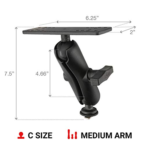 Ram Mounts Track Ball Marine Electronic Mount Ram-111B-354-Tra1U With Medium Arm Compatible With Garmin, Lowrance, Humminbird +