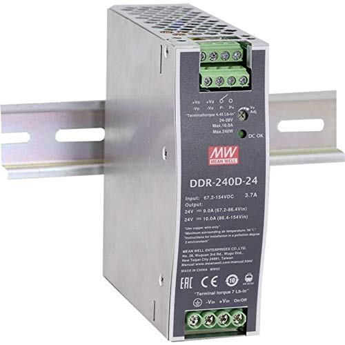 Mean Well DDR-240B-24 DIN Rail DC/DC Converter (DIN-Rail) 24 V/DC 10 A 240 W 1 x