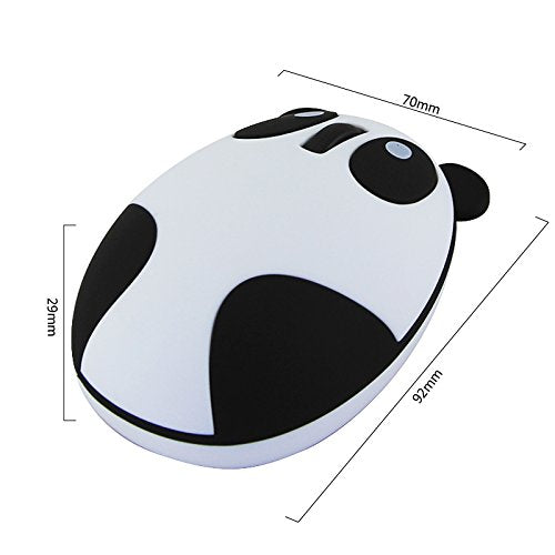 3C Light Cute Animal Panda Wireless Mouse, Mini Usb 2.4G Rechargeable Optical Mice Cartoon Computer Mouse For Kids 3 Buttons (Wireless White)