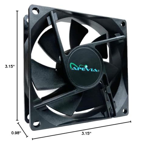 Apevia Af38S Bk 80Mm 4Pin Molex + 3Pin Motherboard Silent Black Case Fan (3 Pk)