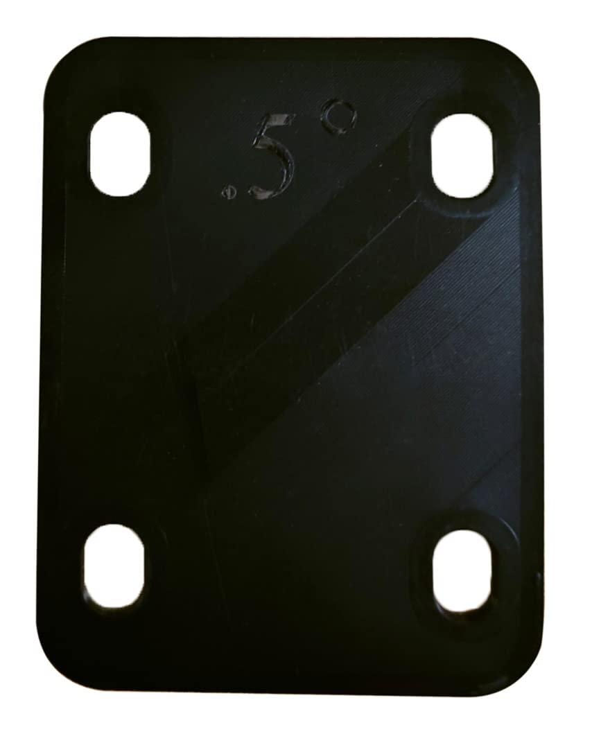 Tuoren Guitar Neck Shims 3Pcs 0.25, 0.5, And 1Degree Nylon Gasket For Guitar And Bass Bolt-On Neck Repair 3 X 2.2Inch Black (Bla