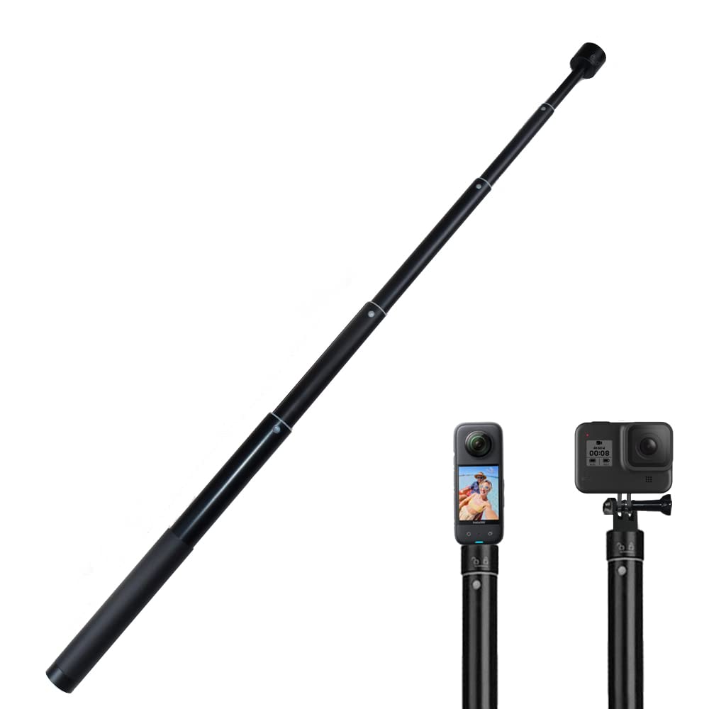 15 66.2 Inch Invisible Selfie Stick,1/4'' Extended Monopod Pole Compatible With Gopro Hero 13 12 11 10 9 8 7 Insta360 Akaso Ek70