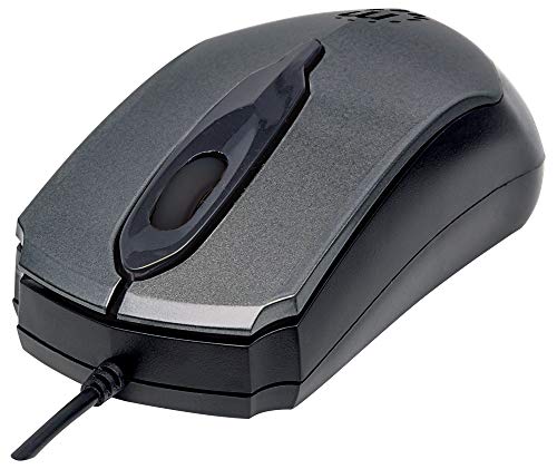Manhattan Usb Wired Computer Mouse - 1000Dpi, Scroll Wheel, Optical Sensor, Comfortable Ergonomic     For Laptop Pc Desktop Note