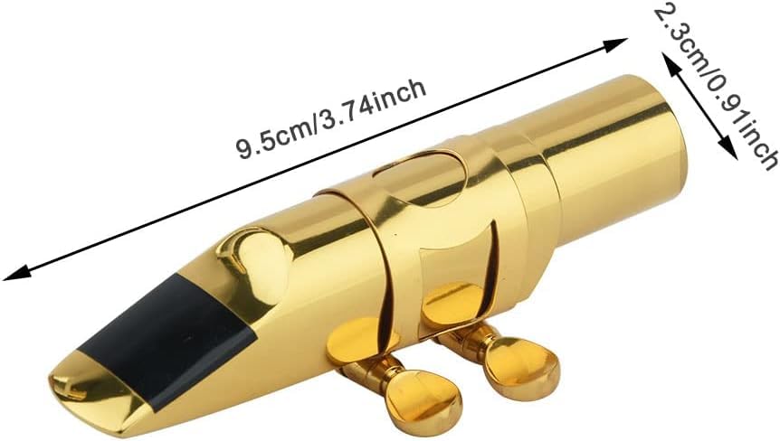 Alto Sax Saxophone Mouthpiece W/Cap & Ligatures, Brass Metal Eb Alto Sax Mouthpieces 5C For Saxophone Professionals And Beginner