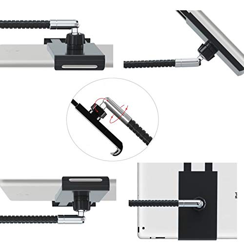 Creatop Tablet Floor Stand With Flexible Gooseneck And Stable Base, Tablet Stand Adjustable 360 Degree Roating Floor Stand For I