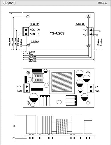 Noyito Ac To Dc Precision Buck Power Supply Module Ac 120V 100V 264V To 5V 3A 3000Ma 15W Isolated Step Down Dc Module (5V 3A, Gr