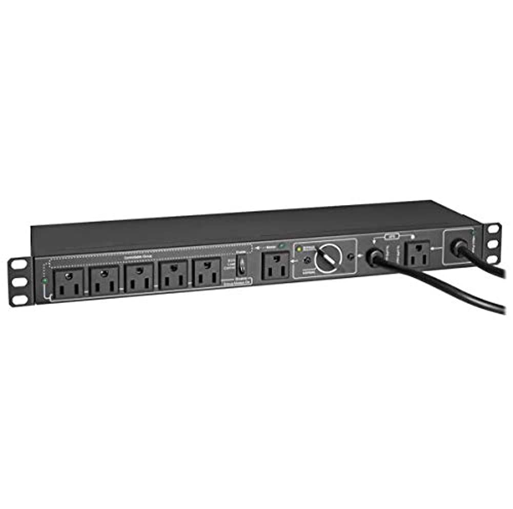 Tripp Lite PDU Hot Swap with Manual Bypass 15A 6 5-15R 2 5-15P Inputs 1URM (PDUB151U)